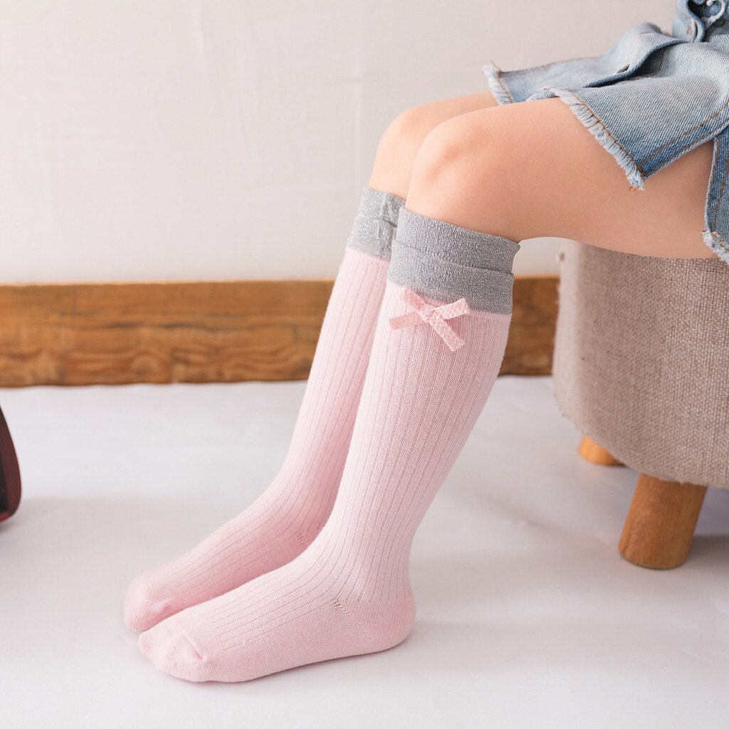 Kind Socken Kinder Kleinkind Baby Mädchen Jungen Solide Anti-Slip Gestrickt Lange Socken Knie Socken Winter Herbst Baumwolle socken M810 #