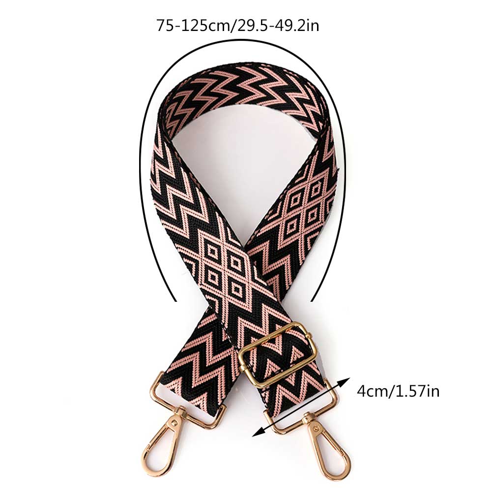 Nylon Shoulder Bag Strap Adjustable Women Handbag Replacement Strap Metal Buckle Soft Strap Wide Purse Strap Chain Bag Strap: Black