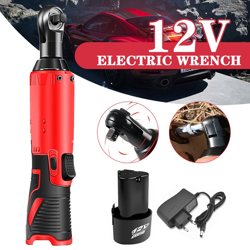 12V/18V Impact Wrench Cordless Rechargeable Electric Wrench 3/8 Inch Right Angle Ratchet Wrenches Impact Driver Power Tool