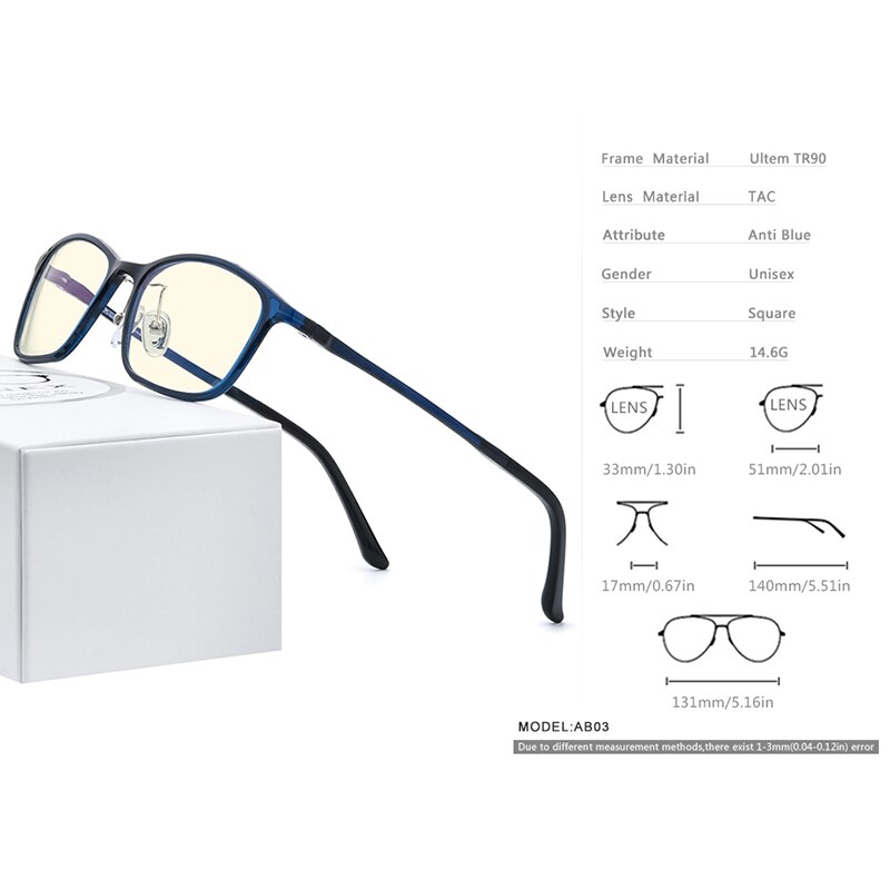 FONEX Ultem TR90 Anti Blue Light Glasses Men Goggles Protection Eyewear Blocking Antiblue Gaming Computer Eyeglasses Women AB03