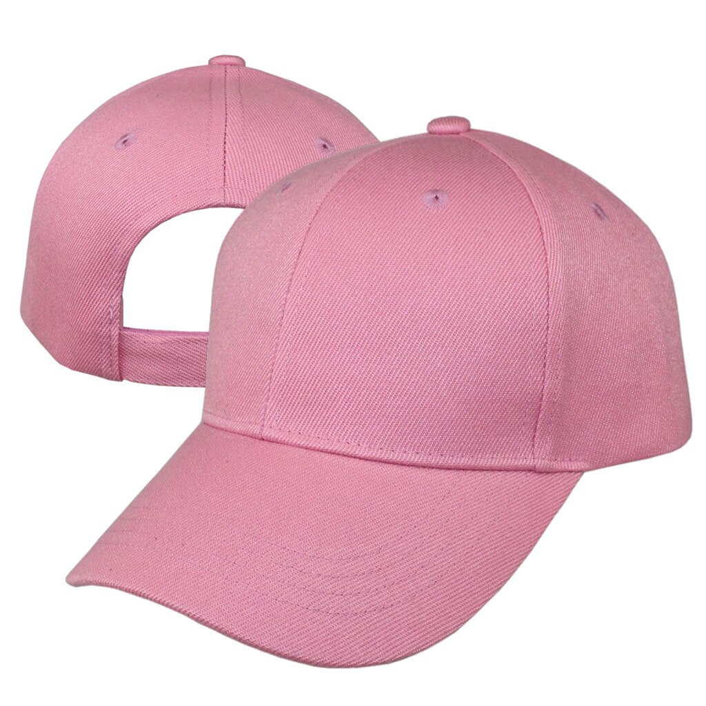 Gorra de béisbol Lisa ajustable Unisex, sombrero clásico de 6 paneles, ropa deportiva para exteriores, 10 colores: Pink