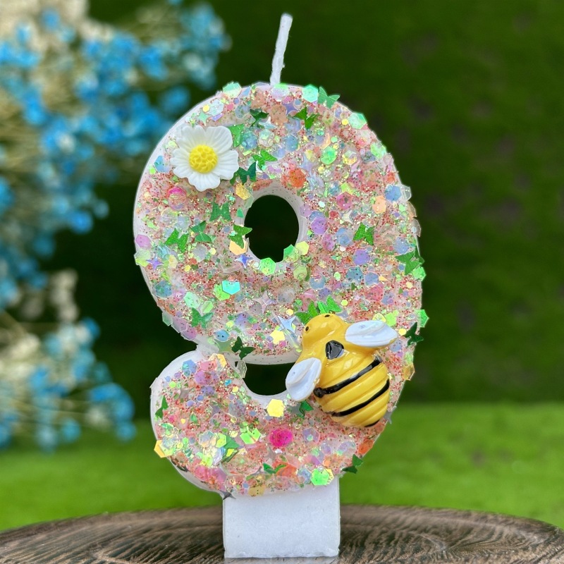 Colored Children's Bee Candle Wedding Guest Girl Boy birthday Candle Party Supplies And Stands Christmas Lights Candles: DEEP BLUE