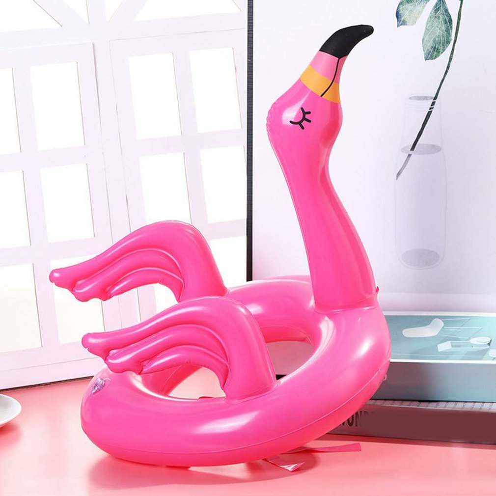 Bærbar oppustelig flamingo hovedhat med 4 stk kasteringe vandspil til familiefest pink pvc materiale pools &amp; sjovt legetøj