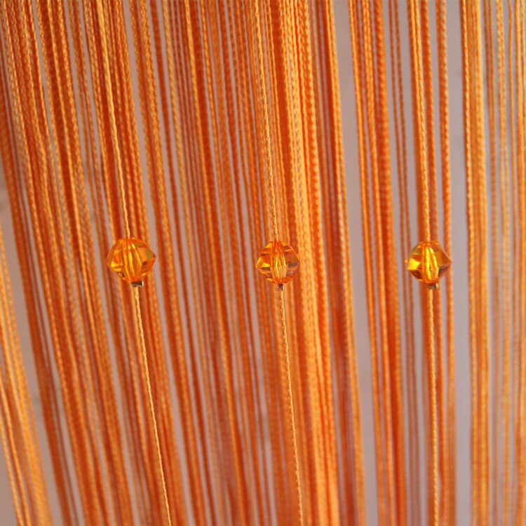 14 färger pärlor linje gardin tofs sträng dörr gardin fönster vägg panel rumsavdelare dörröppning hem vardagsrum bröllop inredning: Orange