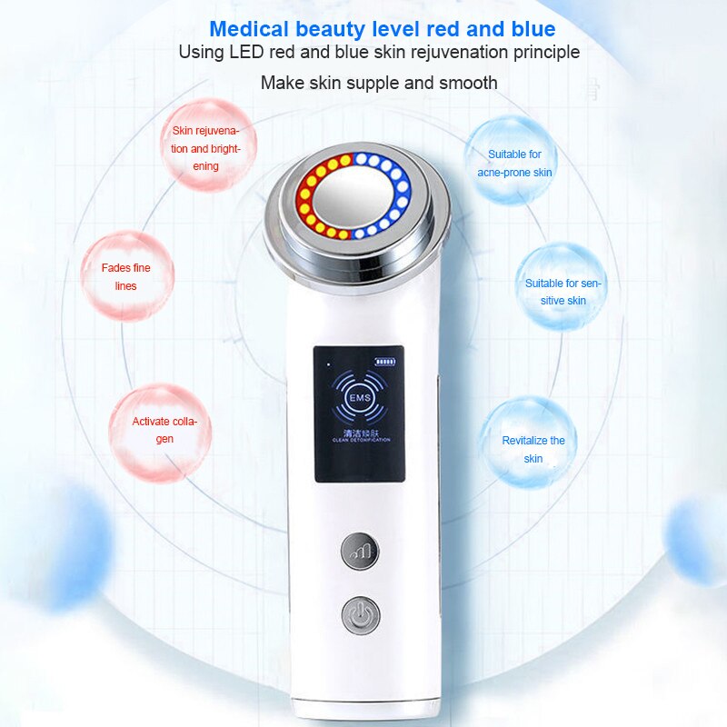 Ems Mesotherapy Machine Anti-Wrinkle Remove Radio Frequency Thermage Face Lifting Device LED Photon Skin Rejuvenation Instrument
