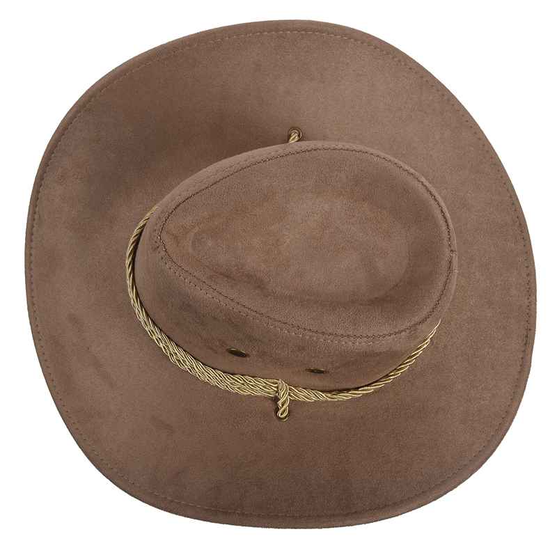 Cowboy Cap Suede Look Wild West Fancy Cowgirl Unisex Hat Khaki