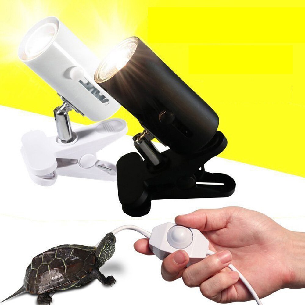 Stand Metal Clip Heating Bulb Clip Turtle With Switch Fish Tank Pet Reptile Lamp Holder Light Clamp Base Habitat Fixture Set