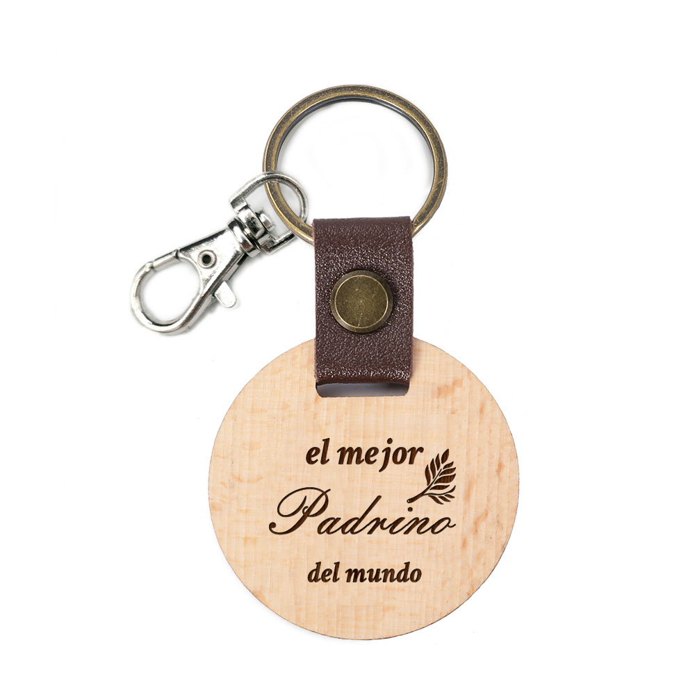 Llavero de madera del mejor padrino/marra del mundo, de bautismo, de recuerdo para Godchild, llavero religioso de Cristo: Plata