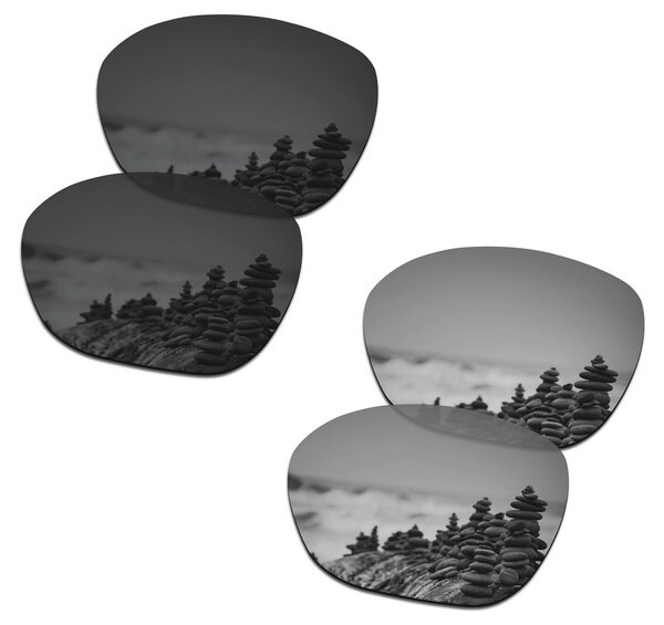 SmartVLT Replacement Lenses Polarized for Oakley Overtime Sunglasses - Multiple Pairs Packed: Black and Silver