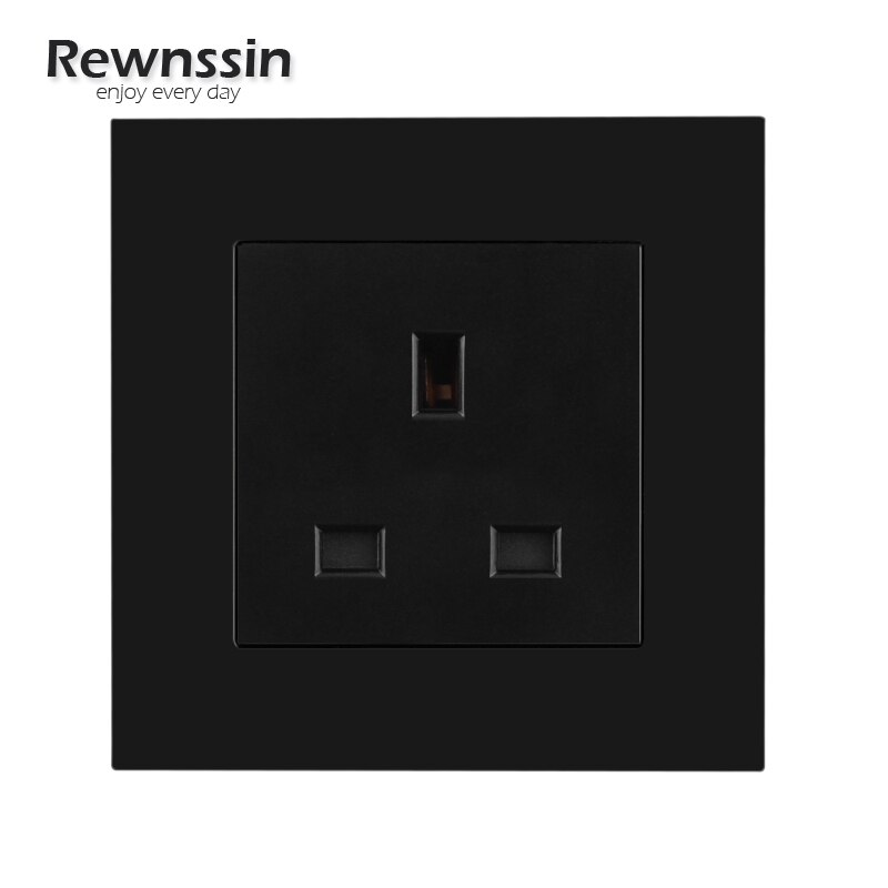With Small Switch UK Standard Dual USB Outlet Port 5V 2.1A Wall Charger Adapter LED Indicator 13A Socket Black Plastic Panel