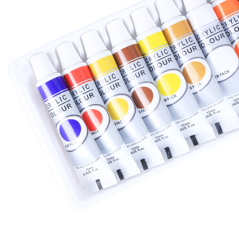 Acryl Verf Set Handgeschilderde 12-Kleur Schilderen Art Verf Tekening Pigment Muurverf Diy Voor Beginners kunstenaars