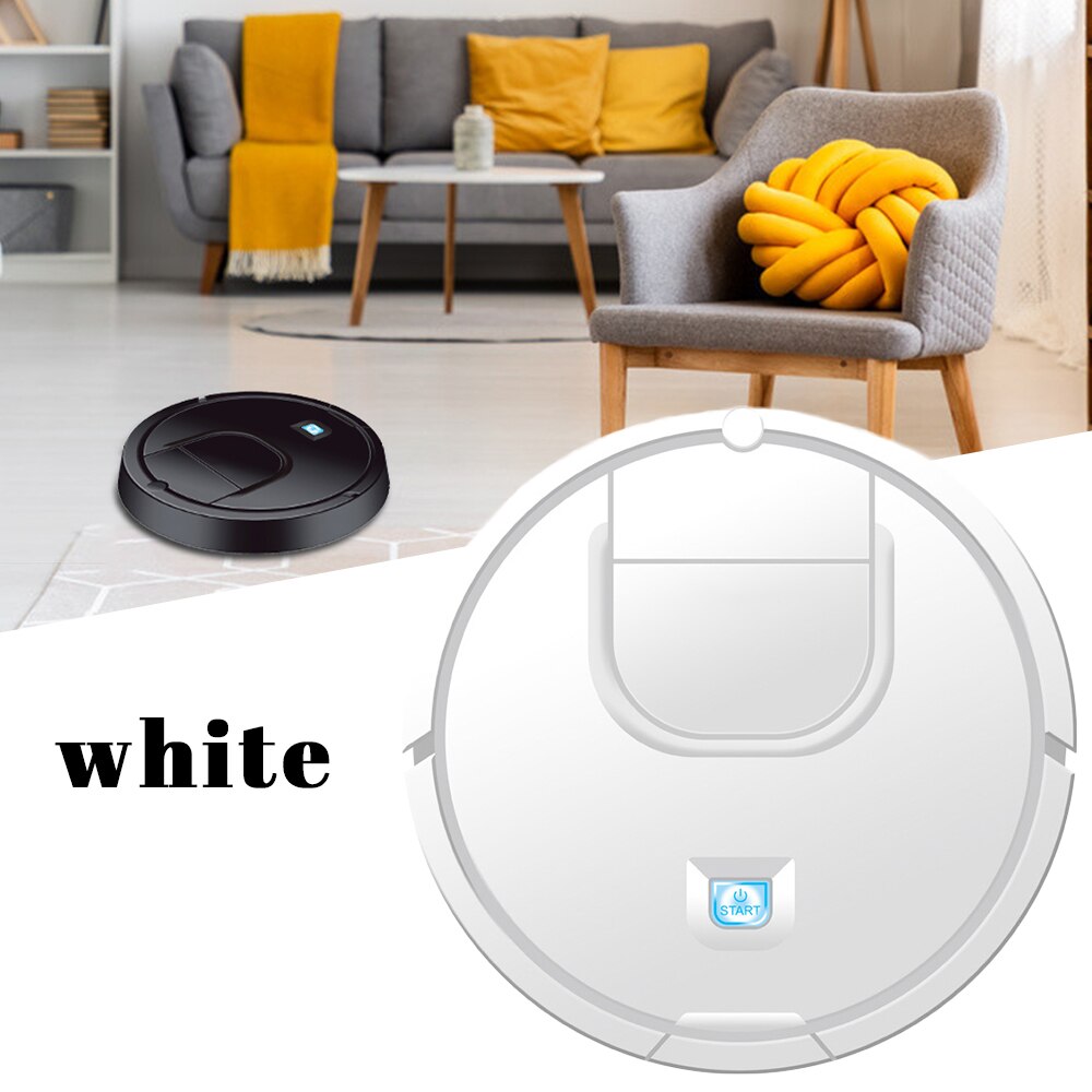 2 in1 Smart Automatic Dust Robot Vacuum Cleaner Bot Detects 1800PA Suction Stairs Pet Hair Clean Robot For Hard Floors&Carpet: White