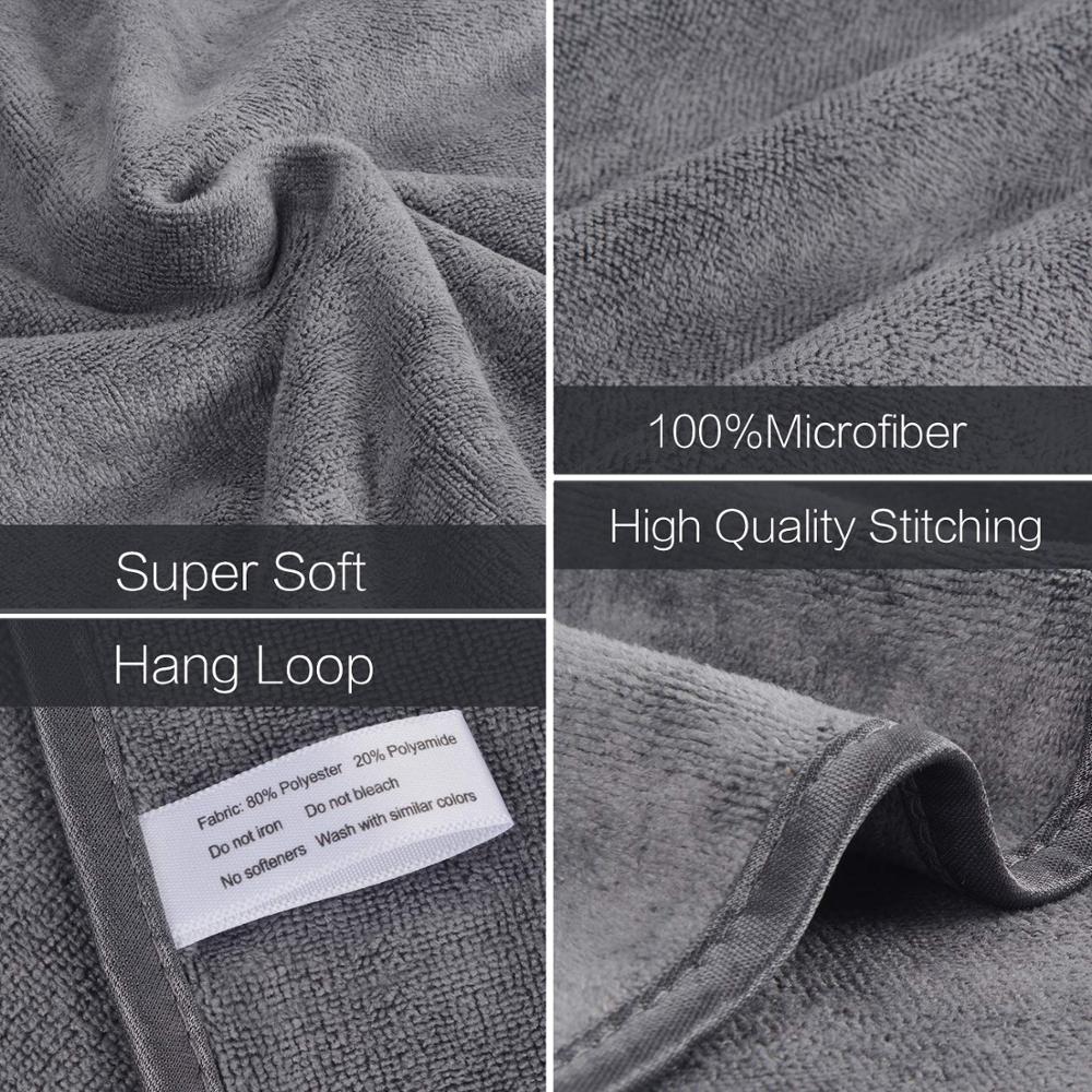 Sunland microfiber badehåndklæder boby hånd badehåndklæde ekstra stort til sport rejser strand camping fitness yoga 31in x 59in 2 stk.