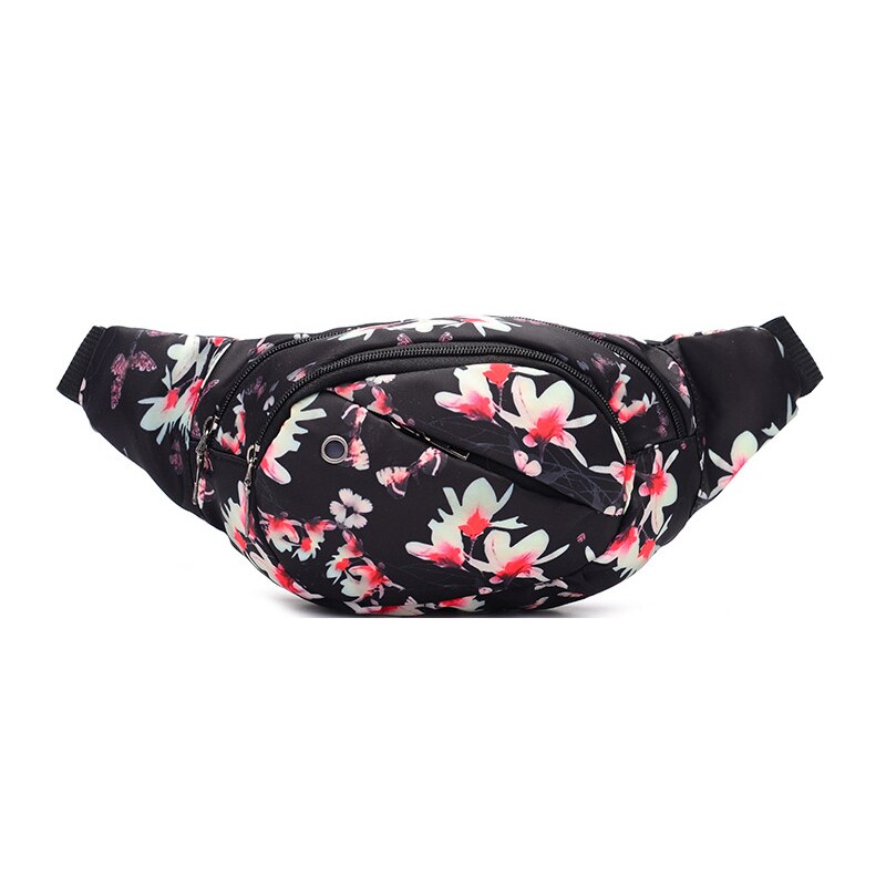Kvinner & #39 ;s fanny pakke utendørs sport vanntett midjeveske kvinnelig banan belteveske blomster skulder crossbody brystvesker hofteveske: B midjepakke