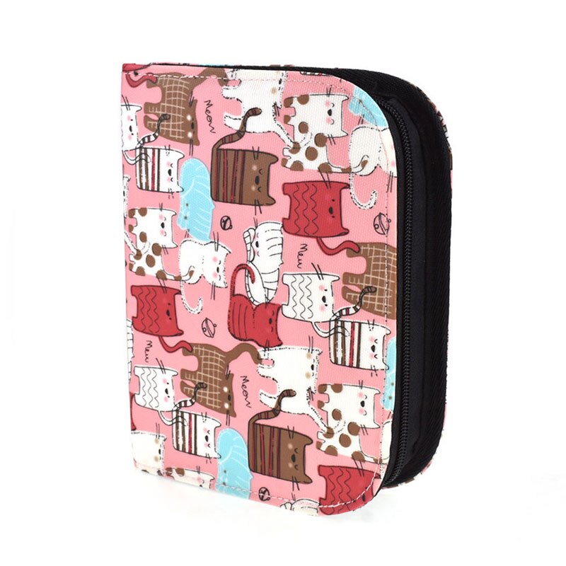 1 Pc Haak Opbergtas Met Rits Multi Kleuren Breien Accessoire Organizer Haak Haak Houder Hand Craft Naaien Naald Zak: pink black