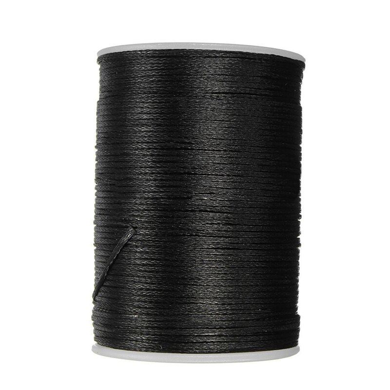Hilo para coser cuero de 3 capas, cuerda plana de poliéster encerado de 0,8mm, bricolaje, hilo de artesanía para reparación de zapatos, sombreros y artesanías: Black