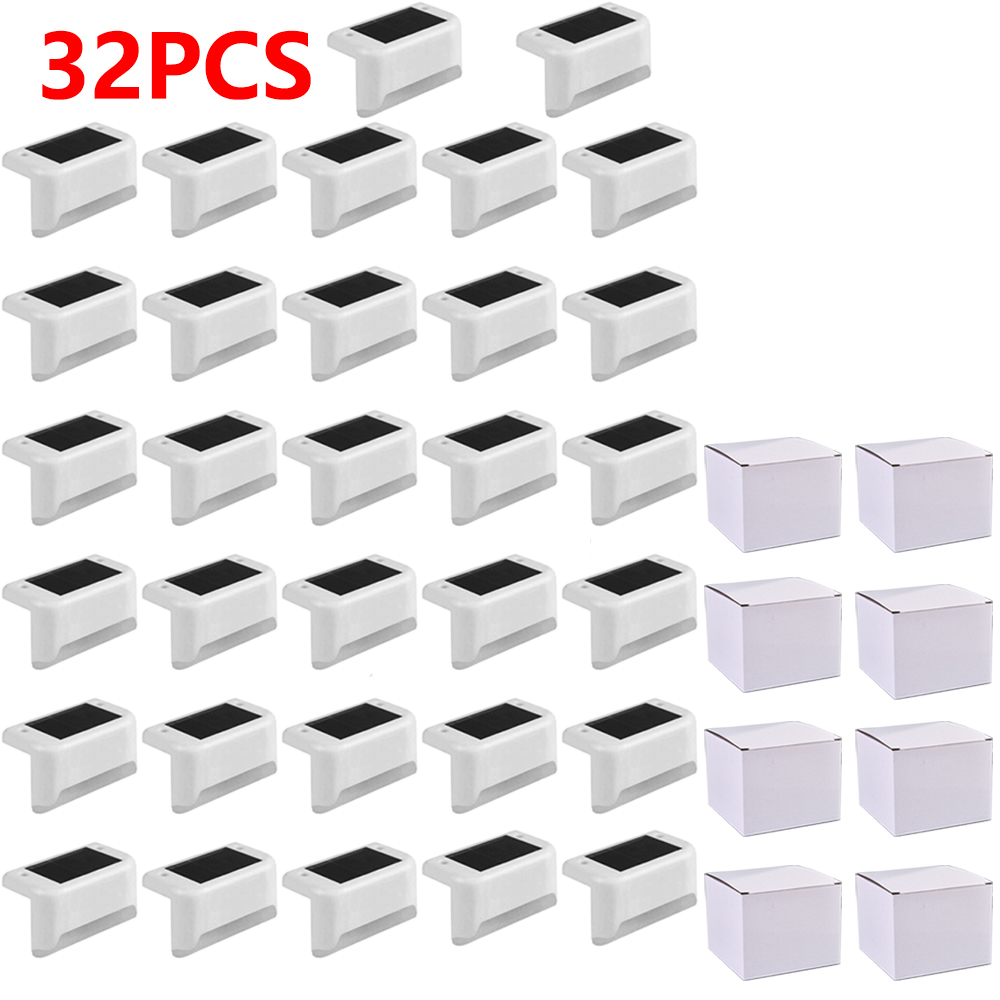 Warm White LED Solar Step Lamp Path Stair Outdoor Garden Lights Waterproof Balcony Light Decoration for Patio Stair Fence Light: Yellow / 6-10W