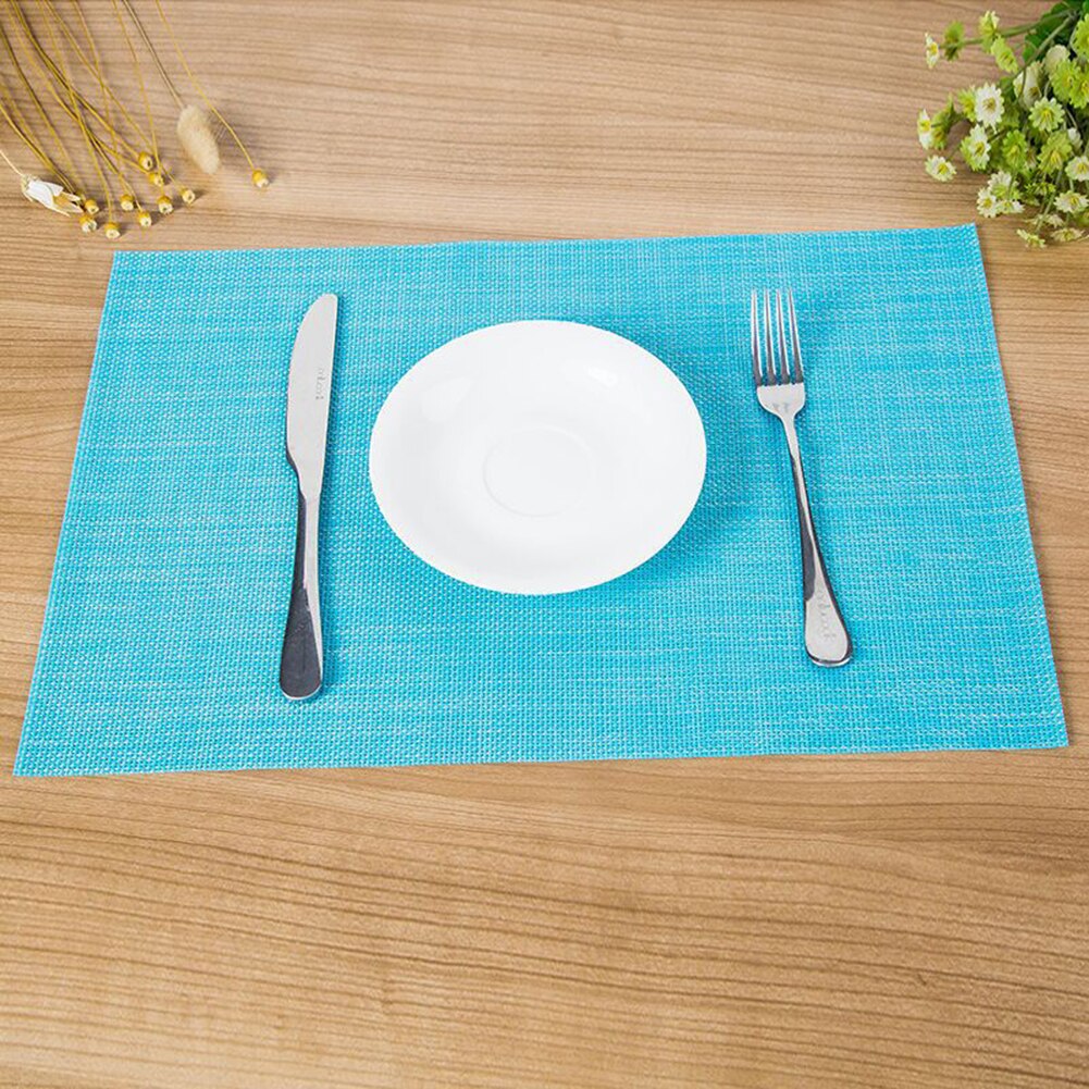 Tafelset linnen set van 4 stuks boerderij blauwe placemats antislip ideaal voor woondecoratie party Oudoor eetkamer landhuis houtnerf wasbare placemats 45 x 32 cm Teal eettafelmatten bordenonderzetter
