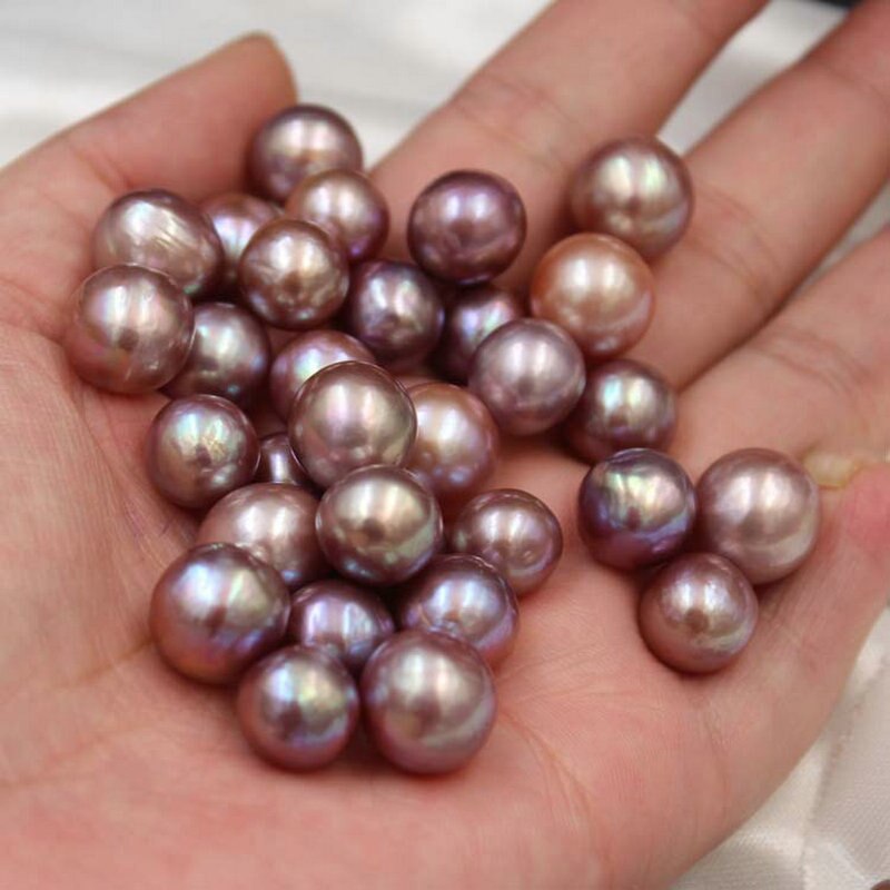 8mm/52PCS Natürliche Runde Lila Süßwasser Perle Lose Perlen für DIY Feine Schmuck Machen