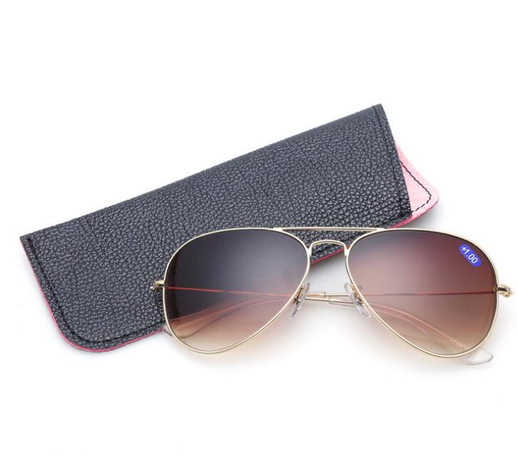 Bifocale Leesbril Unisex Dioptrie Bril Mannelijke Zonnebril Verziend Brillen Leesbril + 1.0 + 1.5 + 2.0 + 2.5 + 3.0 A1: +150 / Goldframe brown lens