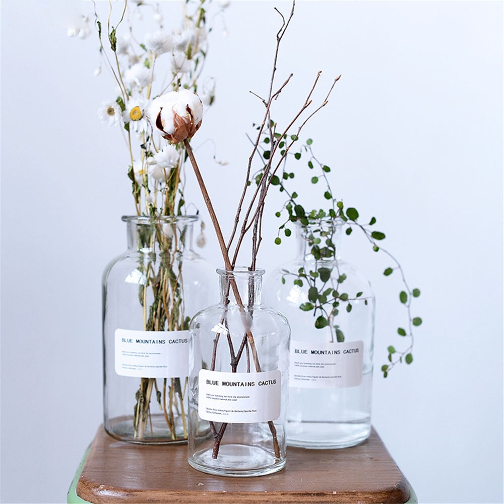 Minimalist Chic Glass Storage Jars Scandinavian Vogue Elegance Transparent Desk Storage Bottle Organizer Flower Container Decor