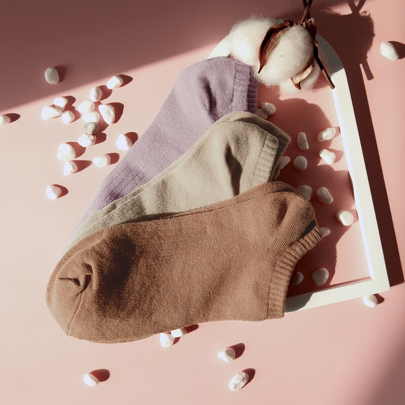 1 Paar Zomer Snoep Kleur Korte Vrouwen Sokken Toevallige Snoep Kleur Puur Katoen Enkelsokken Low Cut Boot Sokken dames Sokken