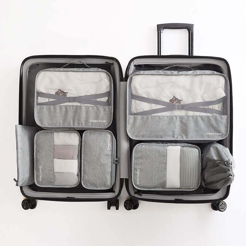 7 stk / sæt tavel organizer tasker kuffert opbevaring 7 stk sæt bagage taske i taske stor tote til undertøj vandtæt duffel tasker –