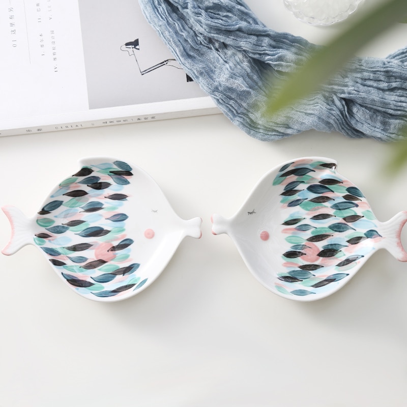 Bedste 3d fisk form keramiske tekande sæt krus dobbelt væg porcelæn dessert tallerken morgenmad sæt kop fødselsdag par samling