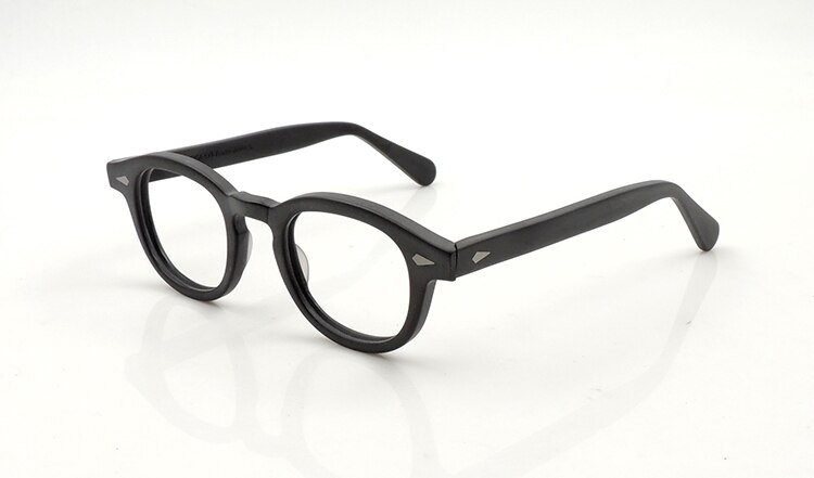 Gafas ovaladas de acetato vintage para hombres, montura de gafas de óptica con gradiente para Miopía: matt black