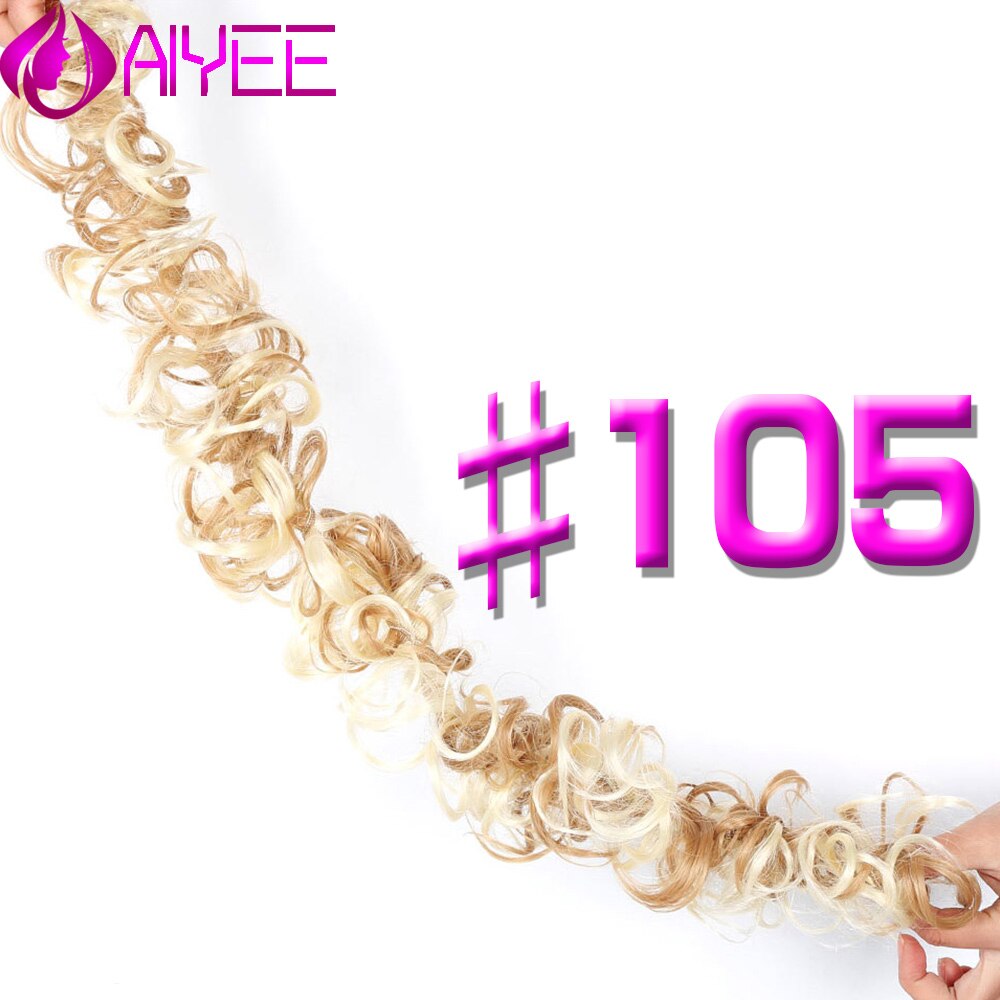 AIYEE bobinado sintético desordenado Chignon Garry Color marrón moño almohadilla elástica cuerda de goma para cabello banda para el cabello diadema para la boda: 105