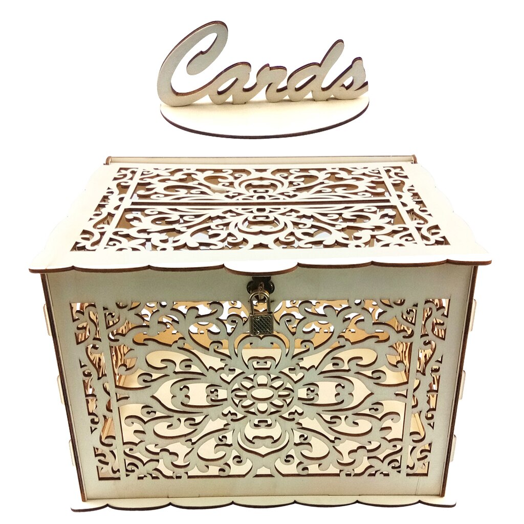 Creative Deco Verrouillable Boite de Rangement en Bois Non Peint | 29 x