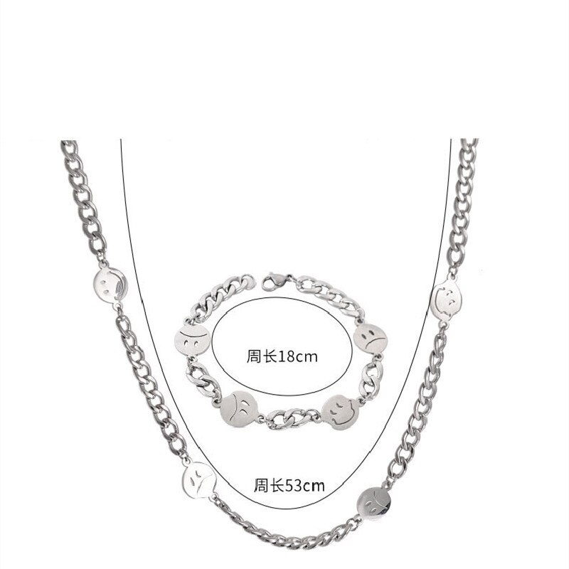 Mode Titanium Stalen Ketting Dezelfde Straat Hip Hop Sad Hanger Ketting Harajuku Ketting Voor Vrouwen Mannen Partij Sieraden