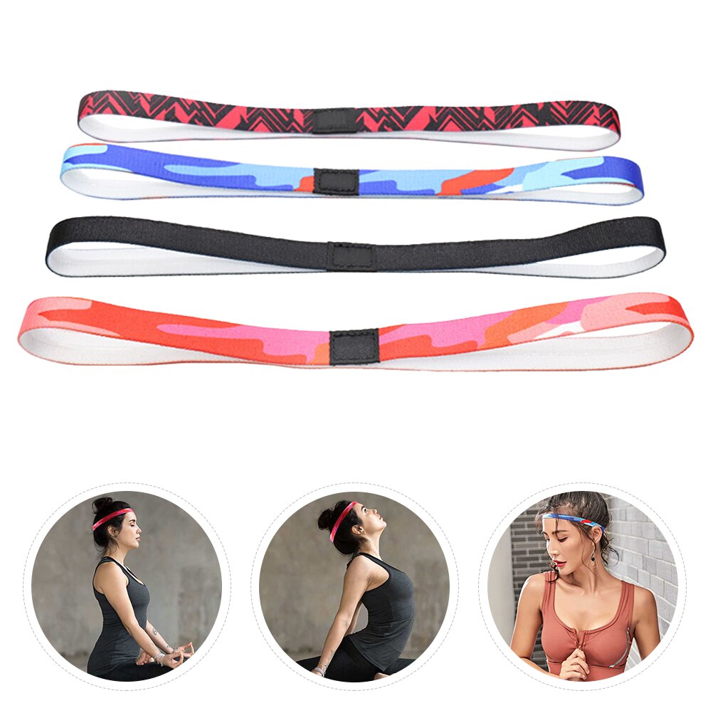 4 pieces anti-skid practical durable unisex yoga hair bands stretchy hairbands sports hairbands