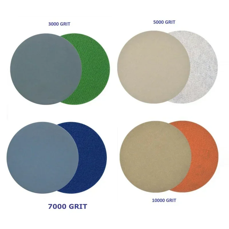 20 Stück 3 Zoll rundes Schleifpapier 3000 5000 7000 10000 Schleifpapier Klettverschluss Schleifpapier Polierpad Schleifwerkzeuge