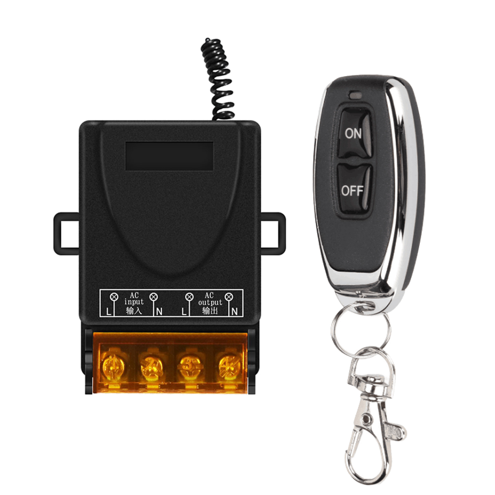 AC 110V 220V 30A relé sistema conmutador de control remoto inalámbrico RF 433Mhz transmisor encendido apagado para calentadores de agua lámpara LED de techo: YELLOW