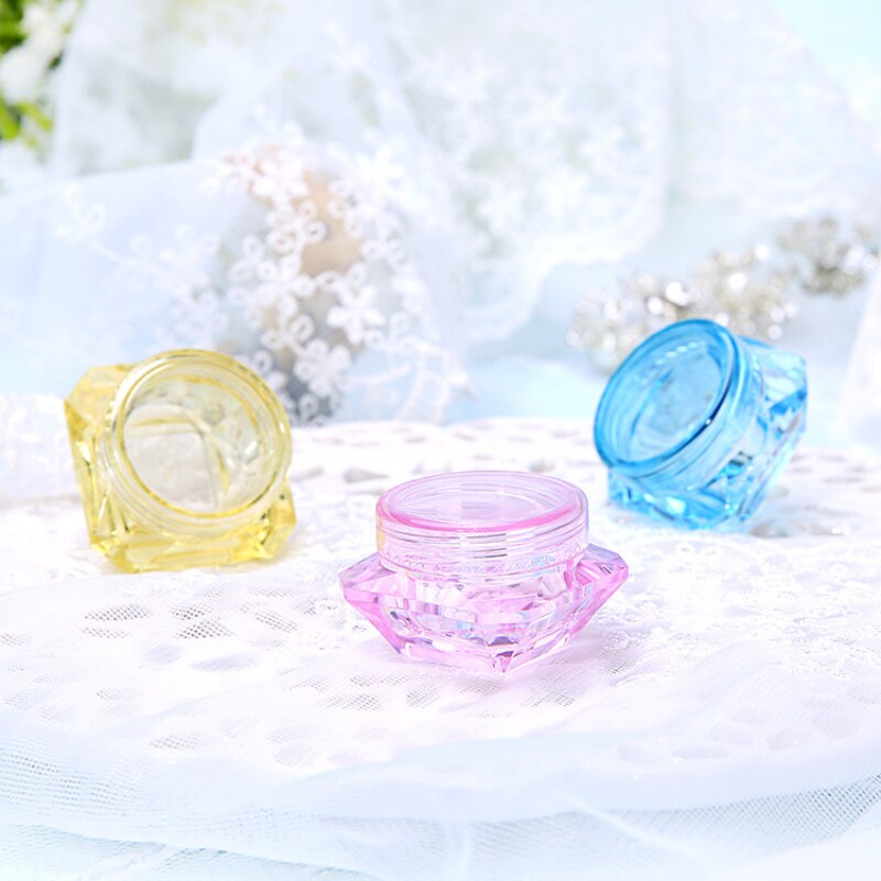 5g Colorful Bottle Square Transparent Cosmetic Empty Jar Pot Eyeshadow Lip Balm Face Cream Sample Cream Jar Container
