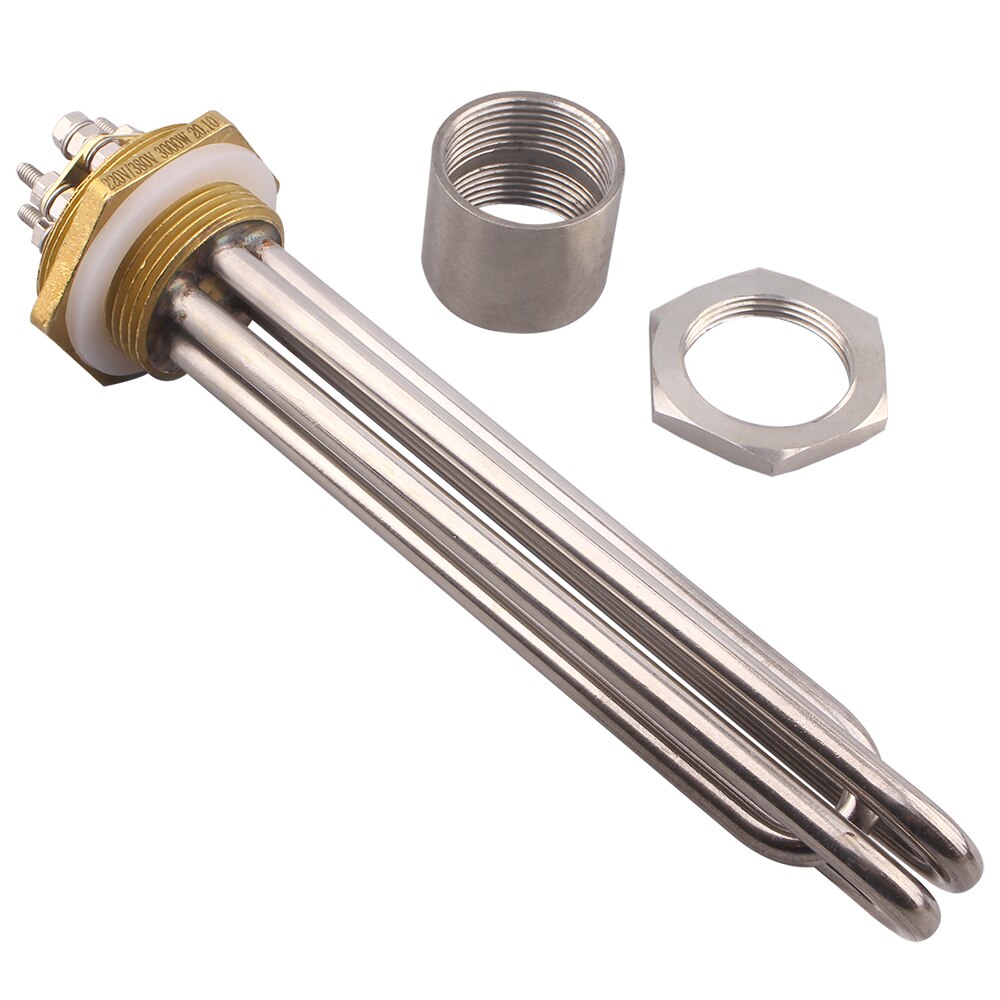 Aiicioo dn32 elemento de aquecimento de água de imersão para a fabricação de cerveja 220v/380v 3kw 4.5kw 6kw 9kw 12kw 42mm 1.25 "rosca bsp