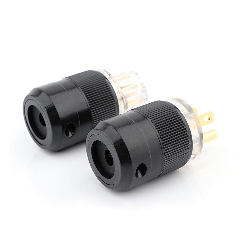 Audio Power Plug Connector - US Plug + IEC Plug - Gold Plated Brass - for Hifi Power Cable