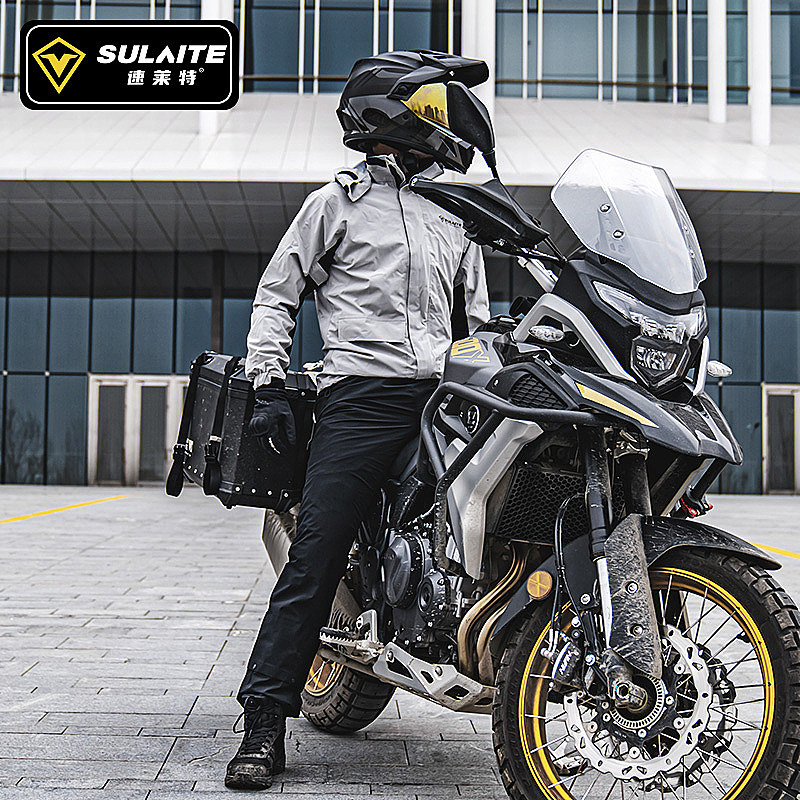 SULAITE Waterproof Motorcycle Rain Suit Raincoat+Rain Pants Poncho Motocross Rain Jacket Motorbike Scooter Riding Rain Suit