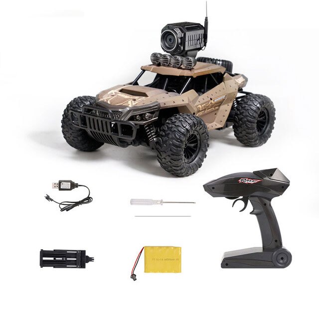 1:12 elettrico 2.4G RC Rock Crawler Auto Giocattolo di Controllo A Distanza di 25km/h Su La Radio con Telecamera Controllata drive Off-Road Giocattoli: Brown with Camera