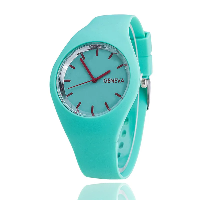 Men watch Women Cream Color Ultra-thin Silicone Strap Leisure Watch Geneva Wristwatch Women's Jelly Watches: BRONZE