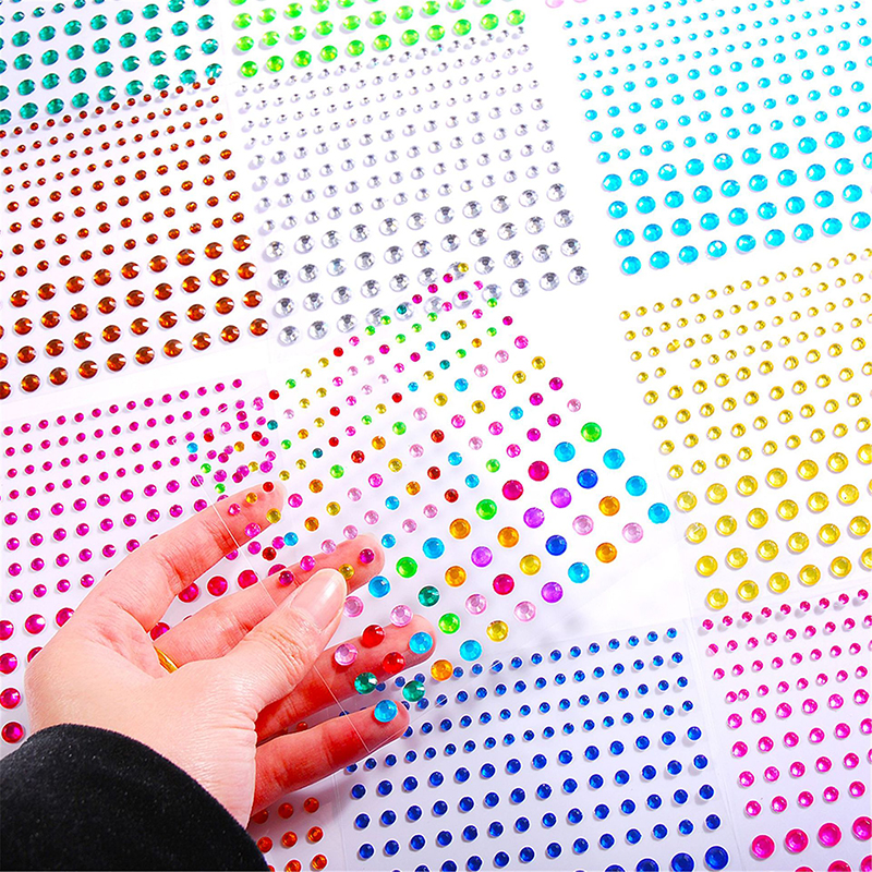 Ansigt juveler fest festival makeup dekoration ansigt kropsfarvet 3d diamant juveler perler selvklæbende øjenskygge akryl klistermærke