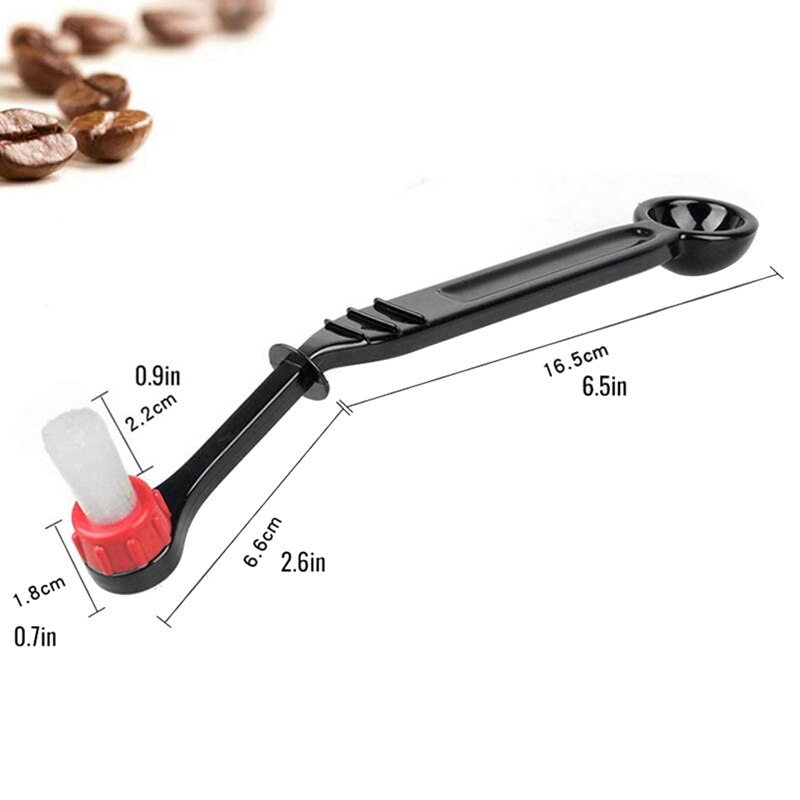 -Koffie Machine Borstel, 2 Stuks Koffie Reinigingsborstel Met Lepel & 2 Stuks Borstel Hoofd, voor Koffiemolen En Espresso