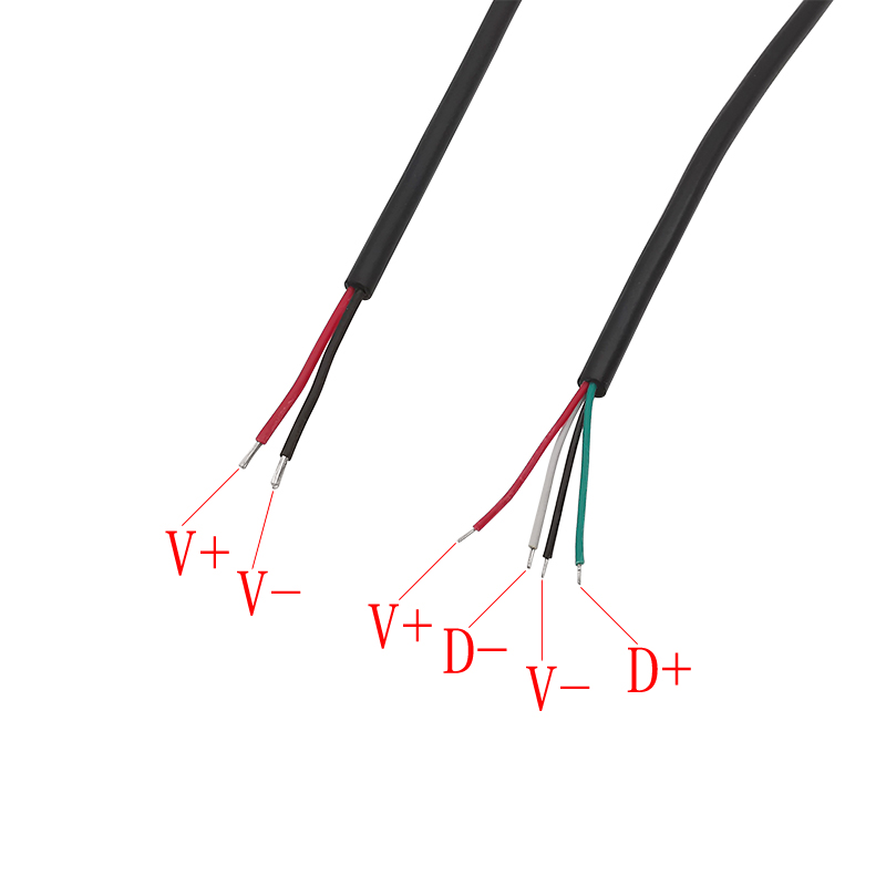 Cable de fuente de alimentación USB tipo C, adaptador de conector de enchufe macho y hembra de 2/4 pines para Cables de carga de datos, reparación de Cables DIY