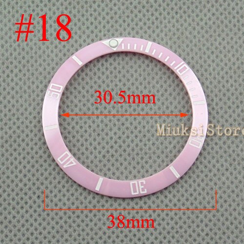38mm roze keramische bezel wit digitale vinkje voor mannen/vrouwen grote wijzerplaat horloge