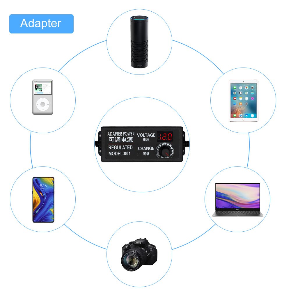 Adjustable power adapter AC to DC 3V-12V 3V-24V 9V-24V Universal display screen voltage Regulated adatpor 24v plug power supply