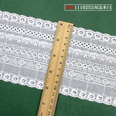 5 meter / verpakking zelfgemaakte accessoires, naaimateriaal, kantbreedte 15.5cm,  witte katoenen stof, borduurrand ,rs1160: E gebroken wit 1
