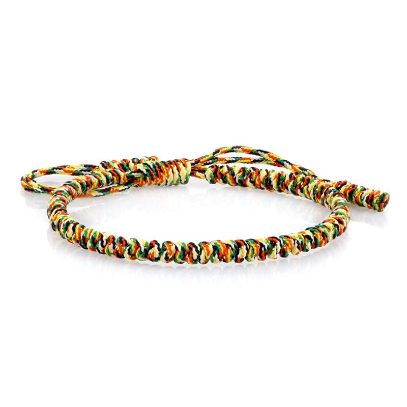 MultiColor Tibetano Buddista Benedetto Fortunato Intrecciato I Braccialetti Per Le Donne Gli Uomini Fatti A Mano Nodi Vintage Corda Dei Braccialetti Dei Monili Regolabile