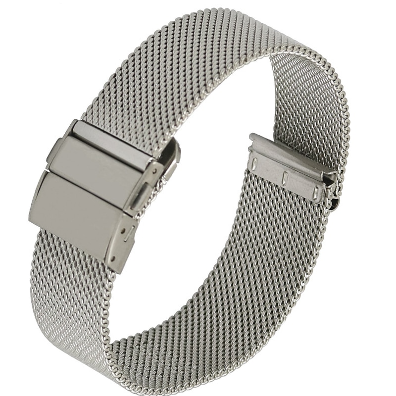 Bracelet de montre tissé en acier inoxydable à libération rapide, 16mm 18mm 20mm 22mm bracelet de montre universel milanais bracelet de montre