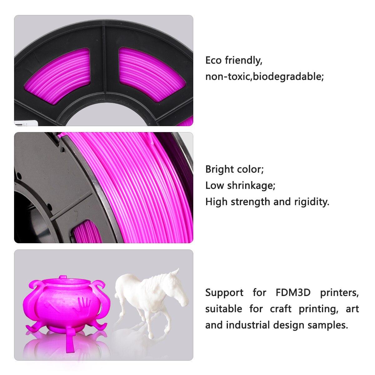 Zijde filament fuchsia zijde 1kg per rol 3d printer filament diy 3d anycubic print navullingen sublimatie uv hars sublimatie